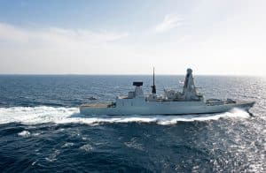 Type 45 Destroyer ship on the ocean